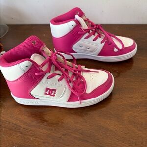 DC Kids' Fuchsia and White High-Top Sneakers